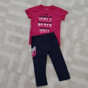 Girls Under Armour size 6 heat gear Capri set
